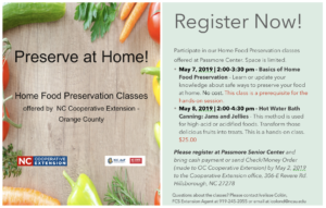 Home Food Preservation class schedule