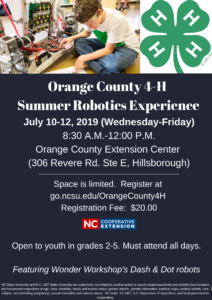 Cover photo for 4-H Robotics Camp for Grades 2-5