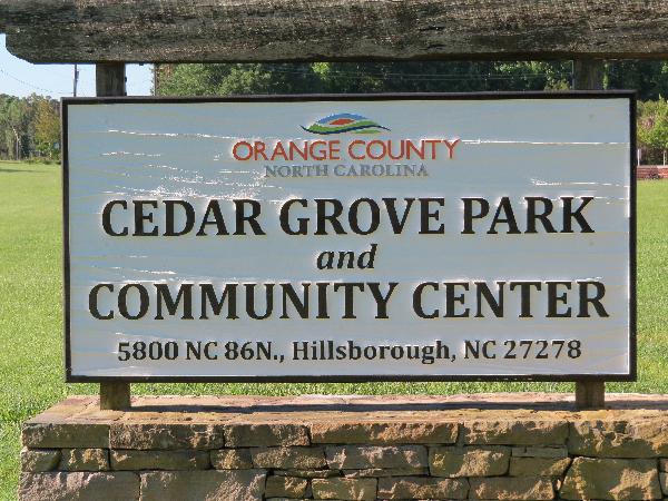 Cedar Grove Center sign