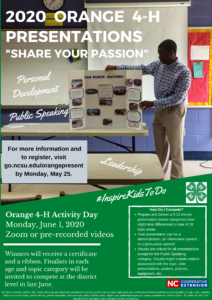 Cover photo for Orange County 4-H Activity Day 2020: Share Your Passion