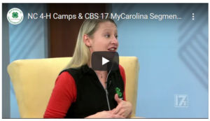 Cover photo for NC 4-H Camps Featured on CBS 17 MyCarolina Program