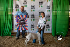 Orange County 4-H Member Meg Prinzo won Grand Champion with her Meat Doe at the 2023 CPJLS
