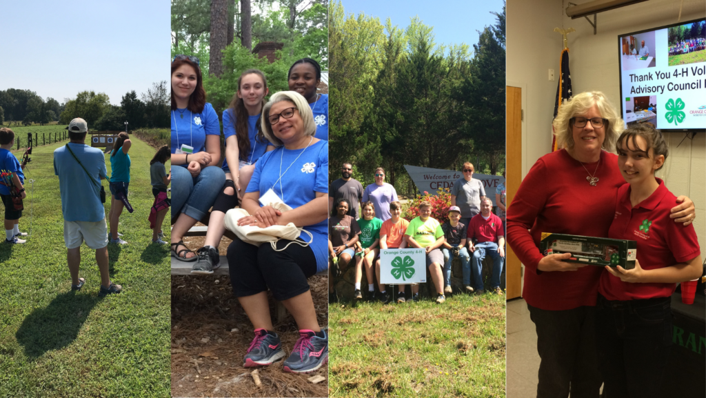 Pictures of 4-H volunteers with youth