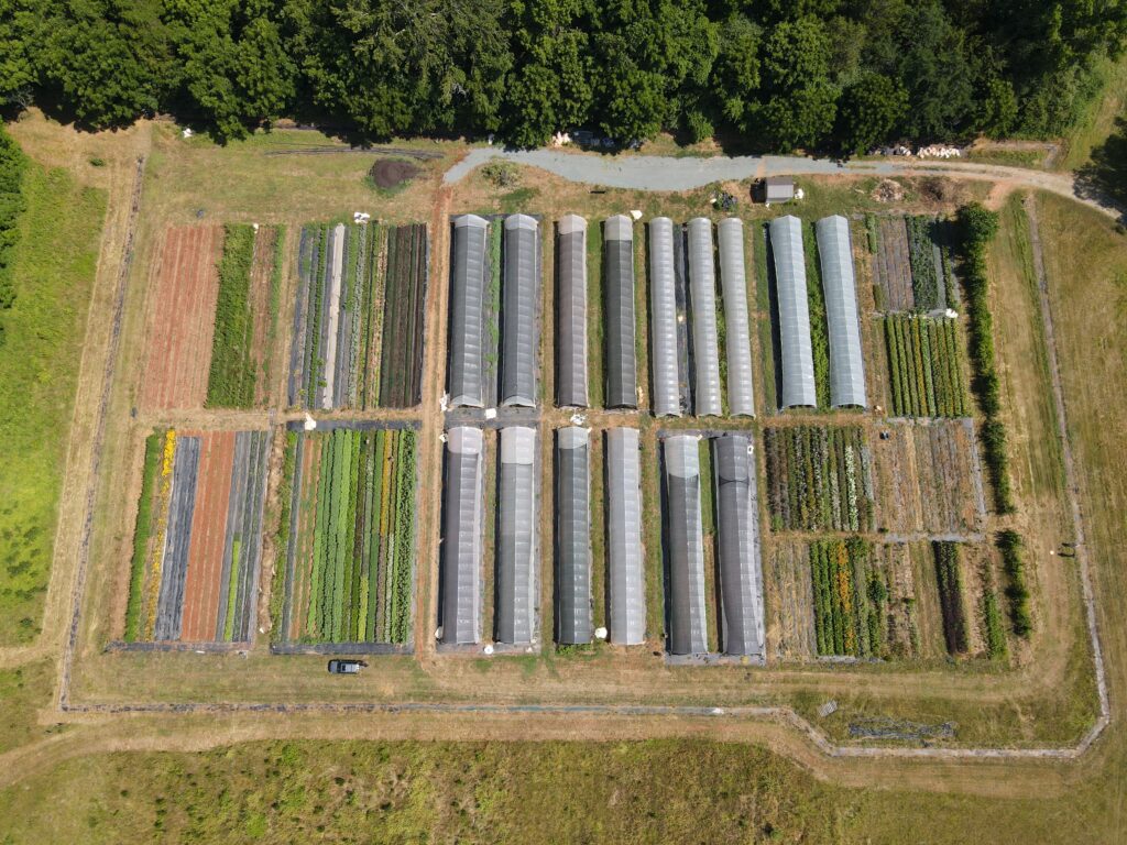 Aerial view of incubator farm at Breeze.