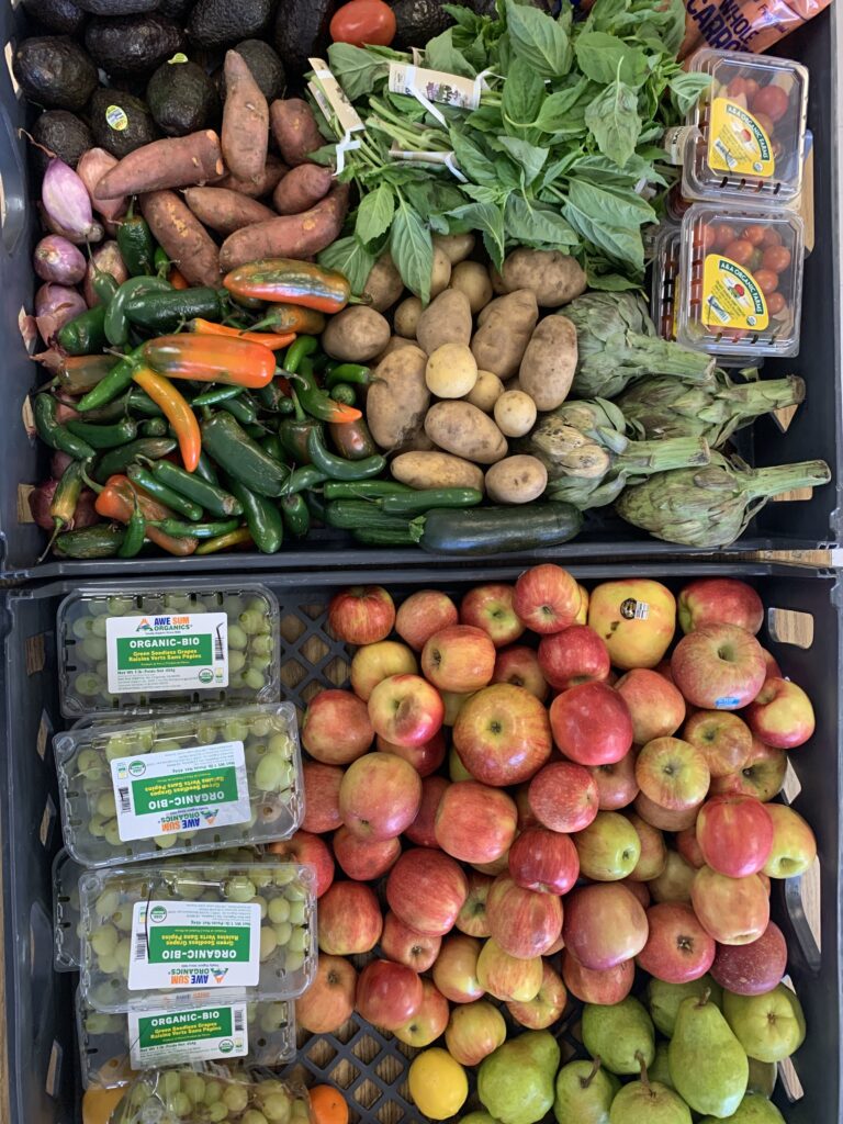 Fruits and Vegetables in a box